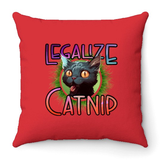 Legalize Catnip Throw Pillows
