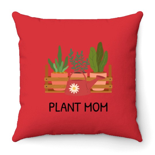 Pot Plant Mom Throw Pillows