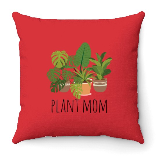 Houseplants Galore Plant Mom Throw Pillows