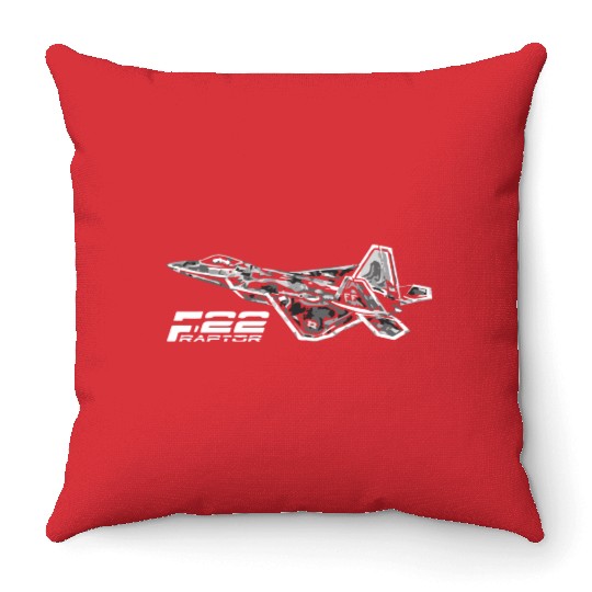 F 22 RAPTOR Throw Pillows