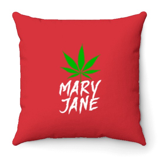 Mary Jane Kush Throw Pillows
