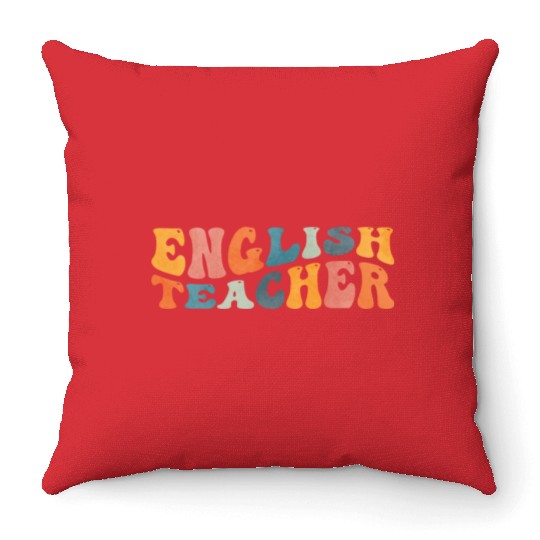 Groovy English Teacher Grammar Literature Teaching Throw Pillows