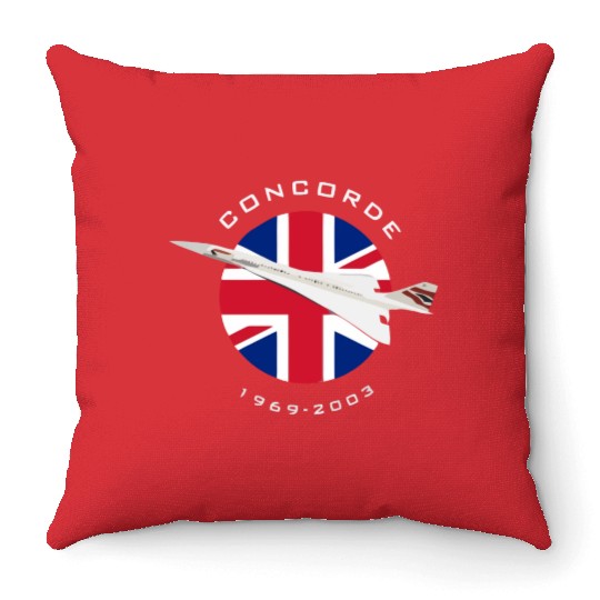 JET AIRCRAFT CONCORDE BRITISH AIRWAYS Throw Pillows