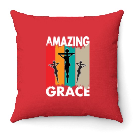 Amazing Grace Love Jesus Christian Christmas Throw Pillows