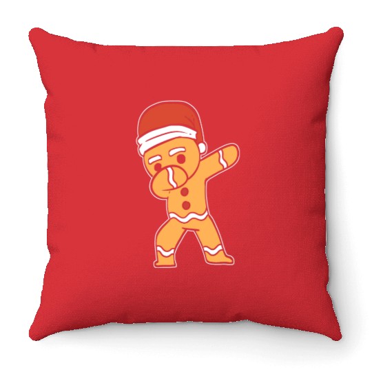 Dabbing Gingerbread Performer Gift Throw Pillows