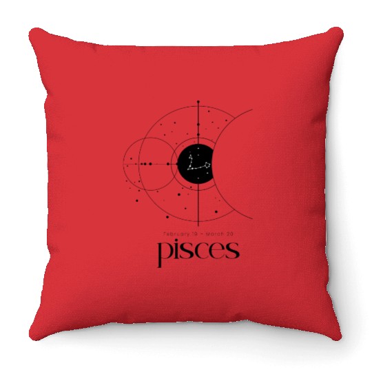Minimalist Pisces Zodiac Astrology Horoscope Throw Pillows