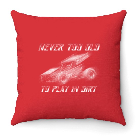 Sprint Car Mom Dirt Track Racing Racing Race Day Throw Pillows