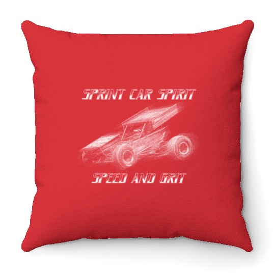 Sprint Car Mom Dirt Track Racing Racing Race Day Throw Pillows