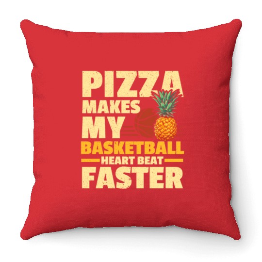 Pineapple Basketball Tropical Fruit Summer Sport Throw Pillows