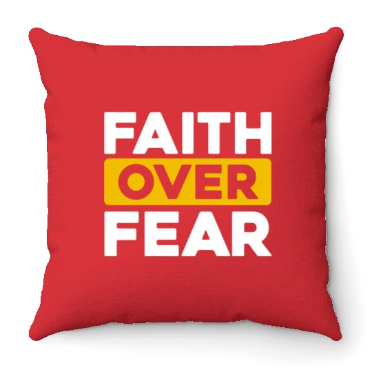 Faith Over Fear Love Jesus Christian Christmas Throw Pillows