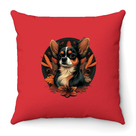 Chihuahua | Thanksgiving Day Farmer Food Autumn Throw Pillows