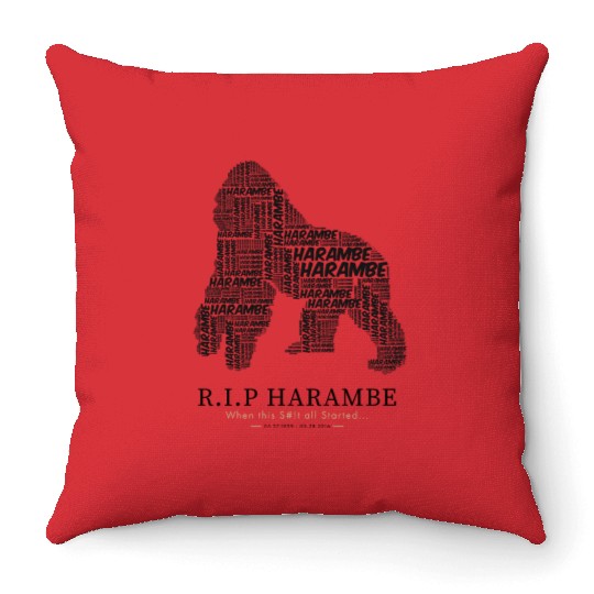 R.I.P Harambe Throw Pillows