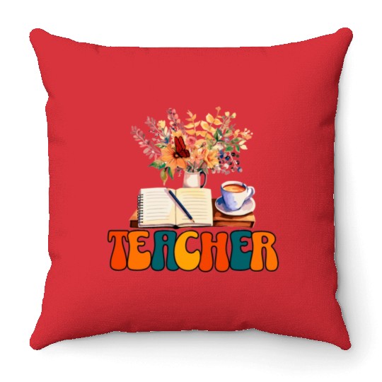 Teacher, Retro Teacher Sublimation, Teacher Throw Pillows,