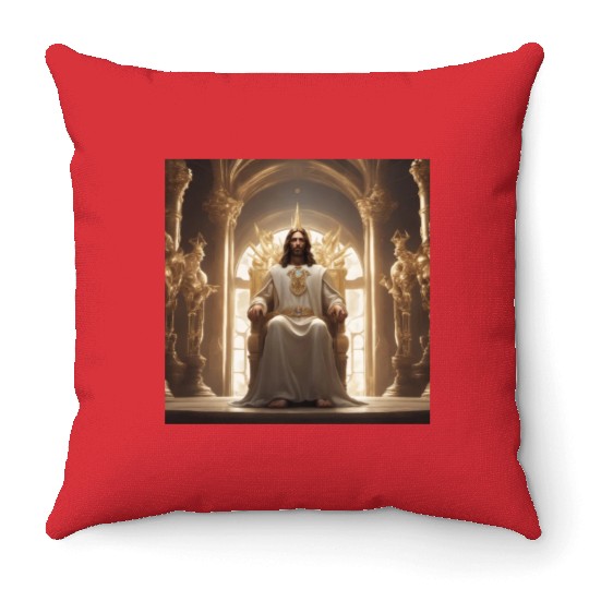 Jesus is king Throw Pillows
