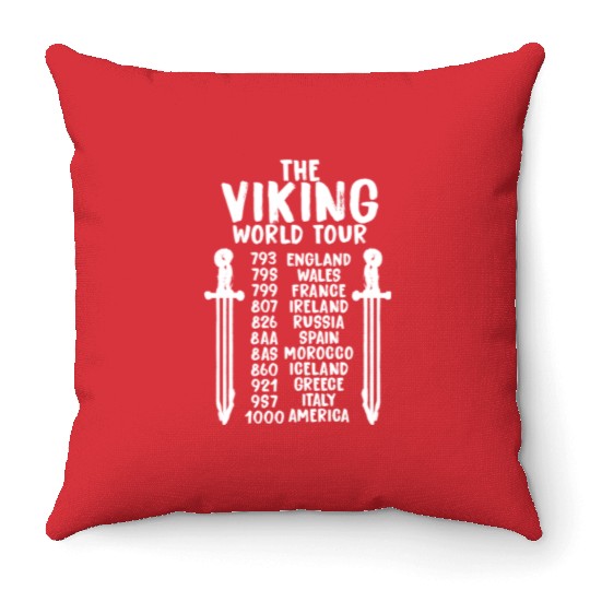 The Viking World Tour Throw Pillows