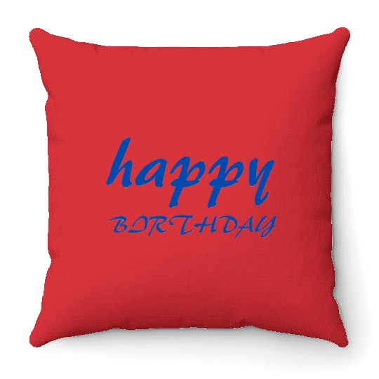 اHappy birthday design gift Throw Pillows