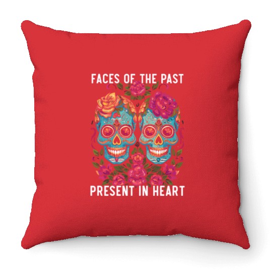 Dia De Los Muertos Sugar Skull Mexican Holiday Throw Pillows