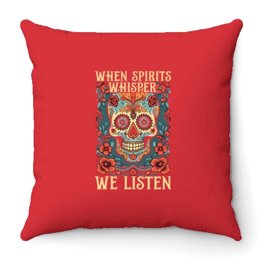 Dia De Los Muertos Sugar Skull Mexican Holiday Throw Pillows