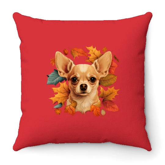 Chihuahua | Thanksgiving Day Farmer Food Autumn Throw Pillows