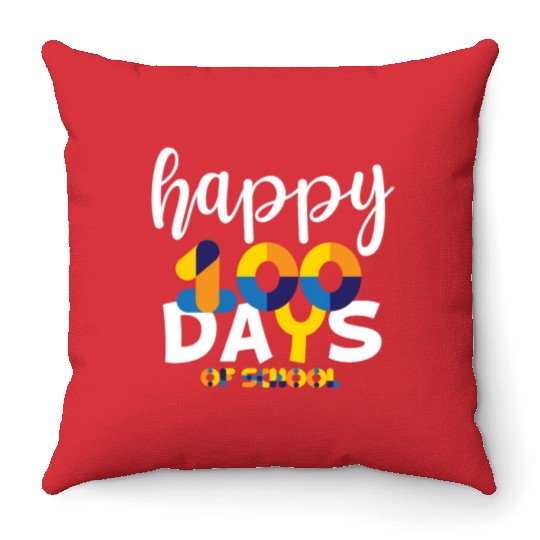 Happy 100 Days Of School Throw Pillows Teacher Team Grade