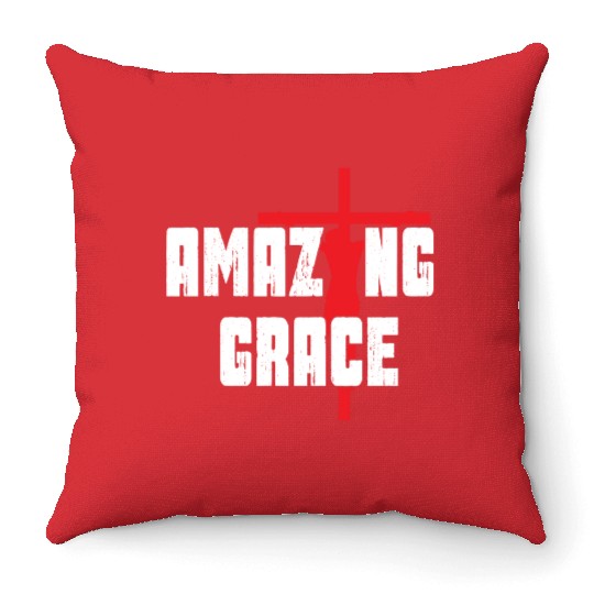 Amazing Grace Love Jesus Christian Christmas Throw Pillows