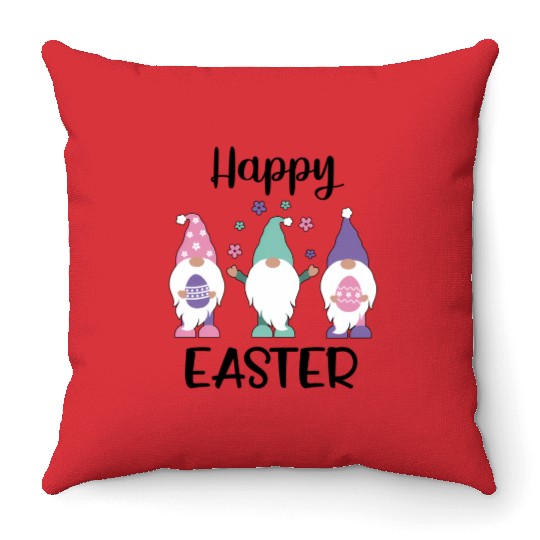 Happy Easter 2020 Gnome Egg Hunt Swea Throw Pillows