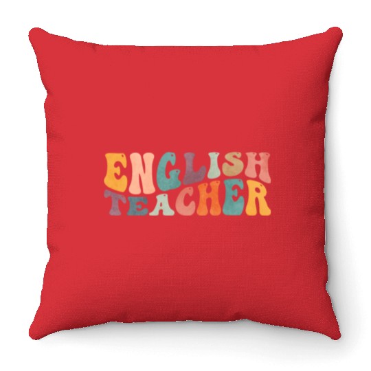 Groovy English Teacher Grammar Literature Teaching Throw Pillows