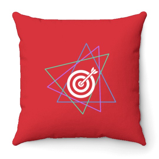 Geometric Bullseye Target Throw Pillows