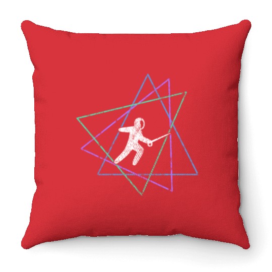 Geometric Fencing Duel Throw Pillows