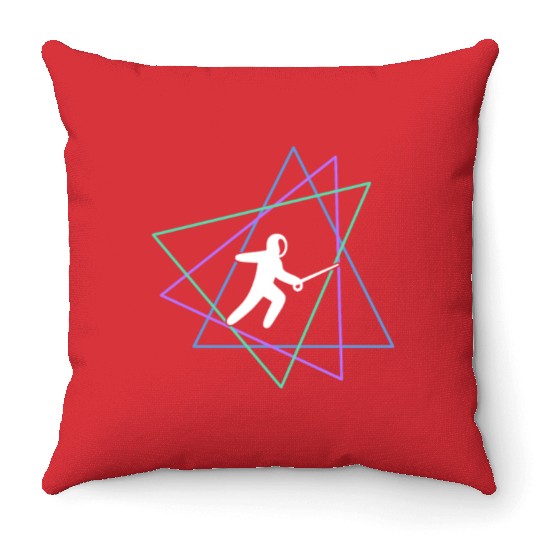 Geometric Fencing Duel Throw Pillows