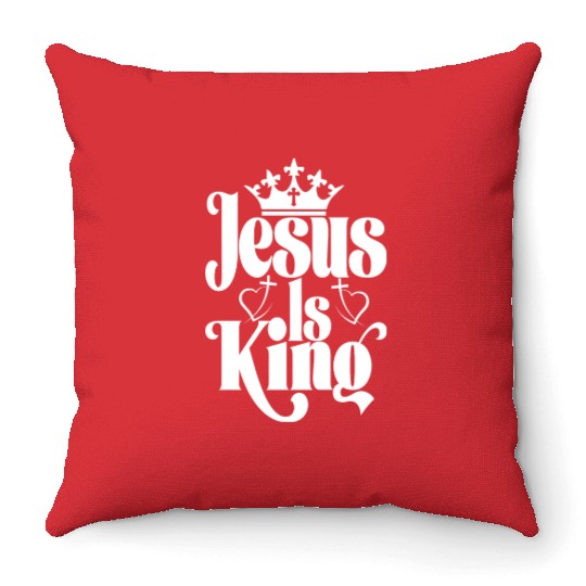 Jesus Is King Love Jesus Christian Christmas Throw Pillows