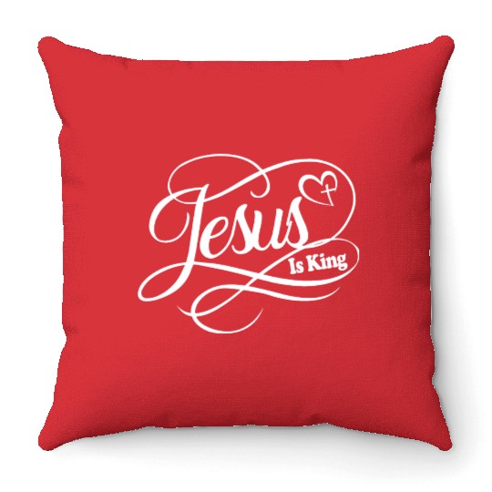 Jesus Is King Love Jesus Christian Christmas Throw Pillows