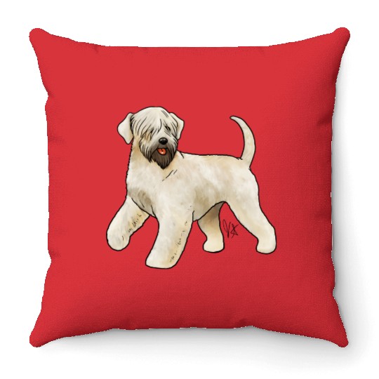 Dog Soft Coated Wheaten Terrier Irish Cream Throw Pillows