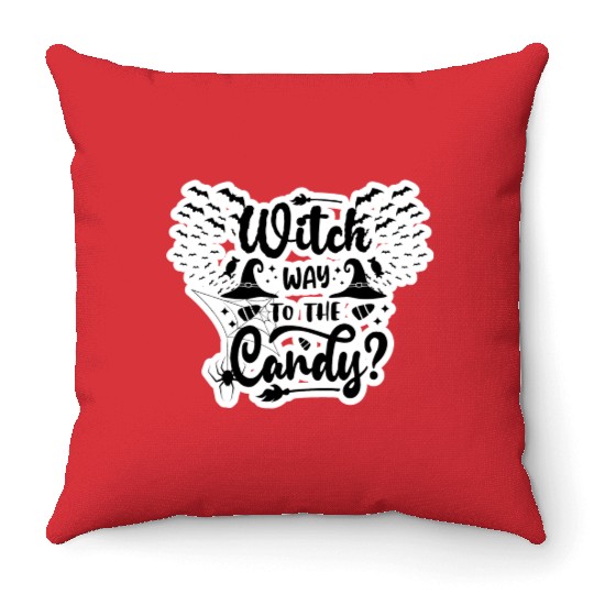 Witch Candy Throw Pillows