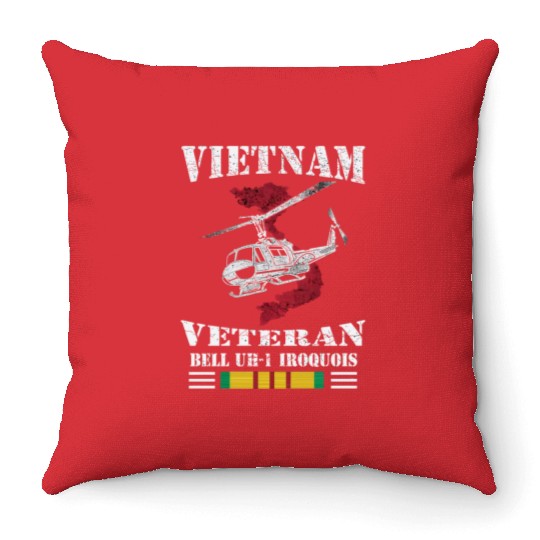 UH1 Vietnam Veteran Throw Pillows