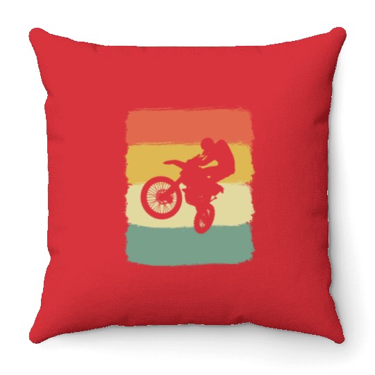 Motorcross Dirt Bike Motorcyclist Or Racer Gift Throw Pillows