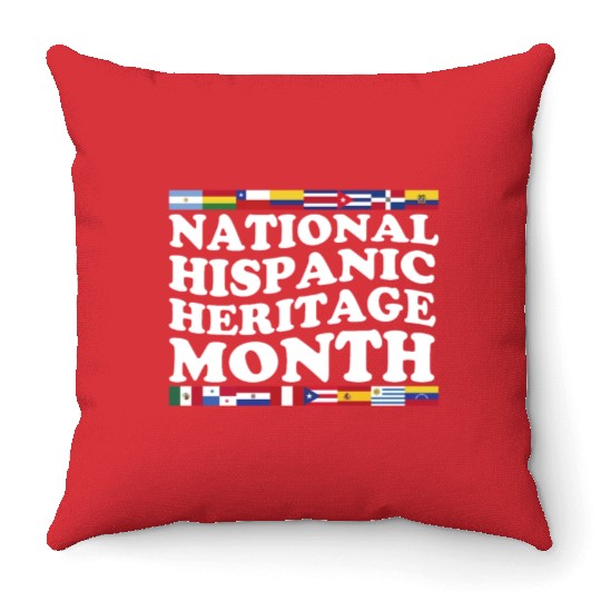 Hispanic Heritage Month National Latino Countries Throw Pillows