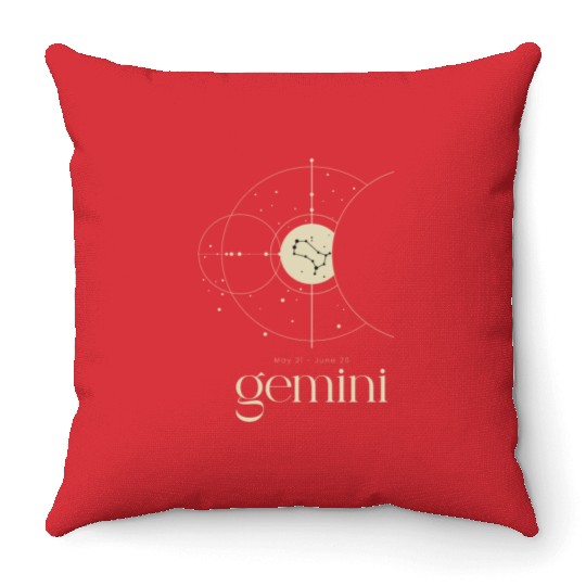 Gemini Star Constellation Zodiac Minimalist Throw Pillows