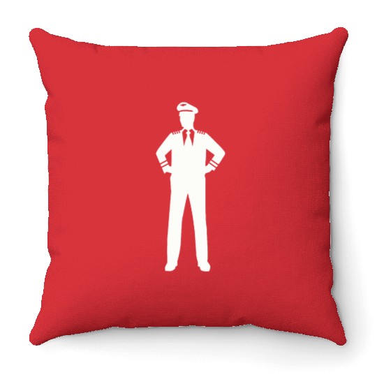 Airline captain Throw Pillows