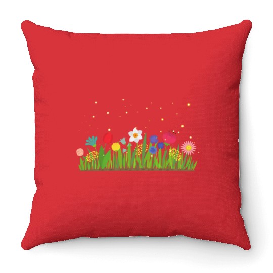 Garden of Firefly Throw Pillows