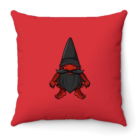 Nain Rouge Of Detroit Michigan Gnome Cryptid Lover Throw Pillows