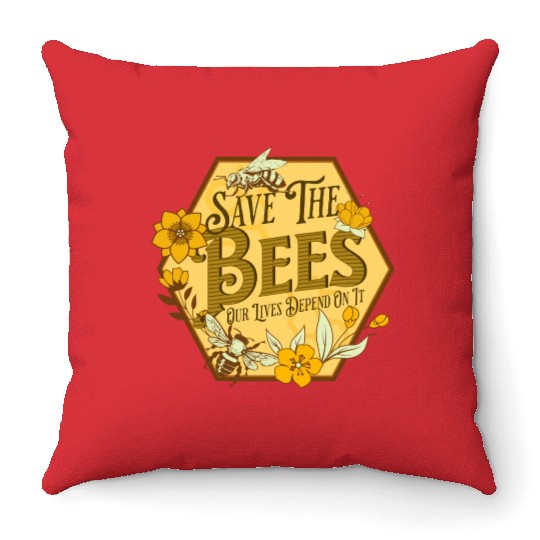 Honey Bee Beekeeping Save The Bees Throw Pillows