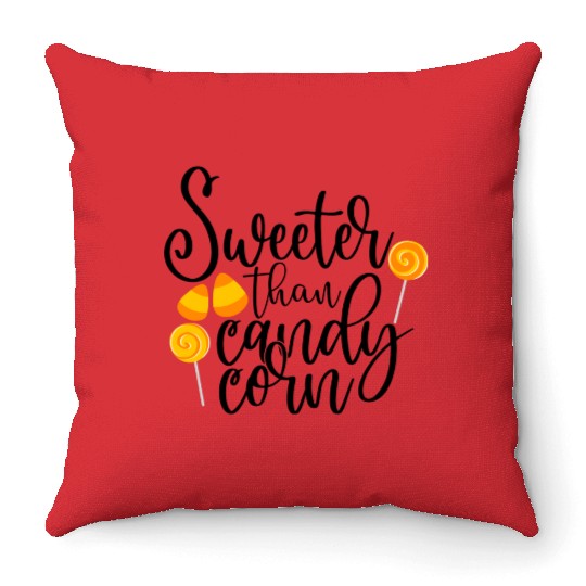 Sweeter Than Candy Corn Throw Pillows
