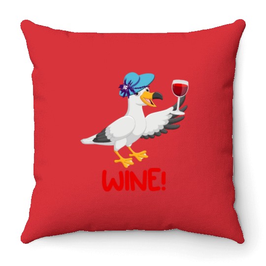 Seagull Throw Pillows Wine Lover North German Seagulls