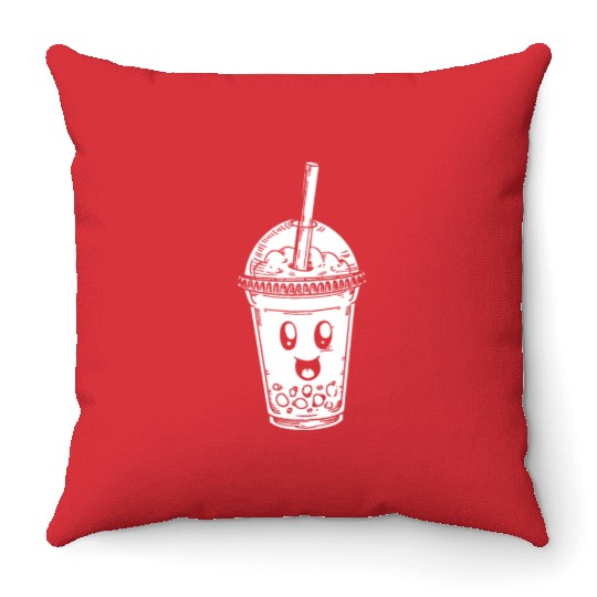 K Pop Bubble Tea Throw Pillows