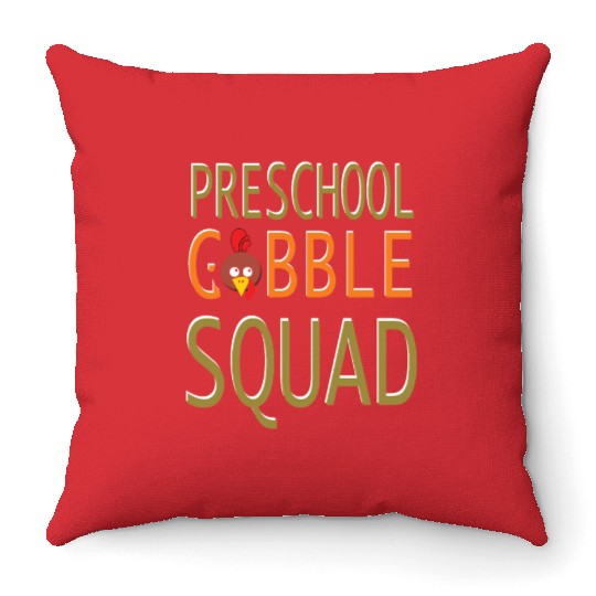 Preschool Gobble Squad Throw Pillows