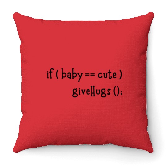 Cute Programmer Baby, Developer Mommy and Daddy Throw Pillows