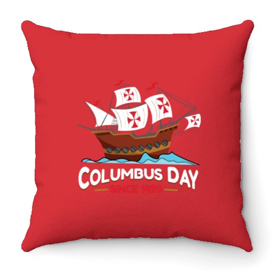 Columbus Day Since 1492 Throw Pillows