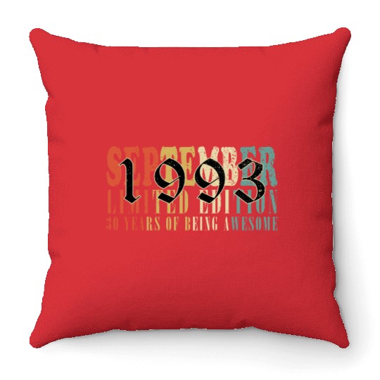 september 1993 Anniversary september 1993 septembe Throw Pillows