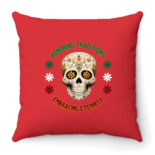 Mexican calavera Throw Pillows